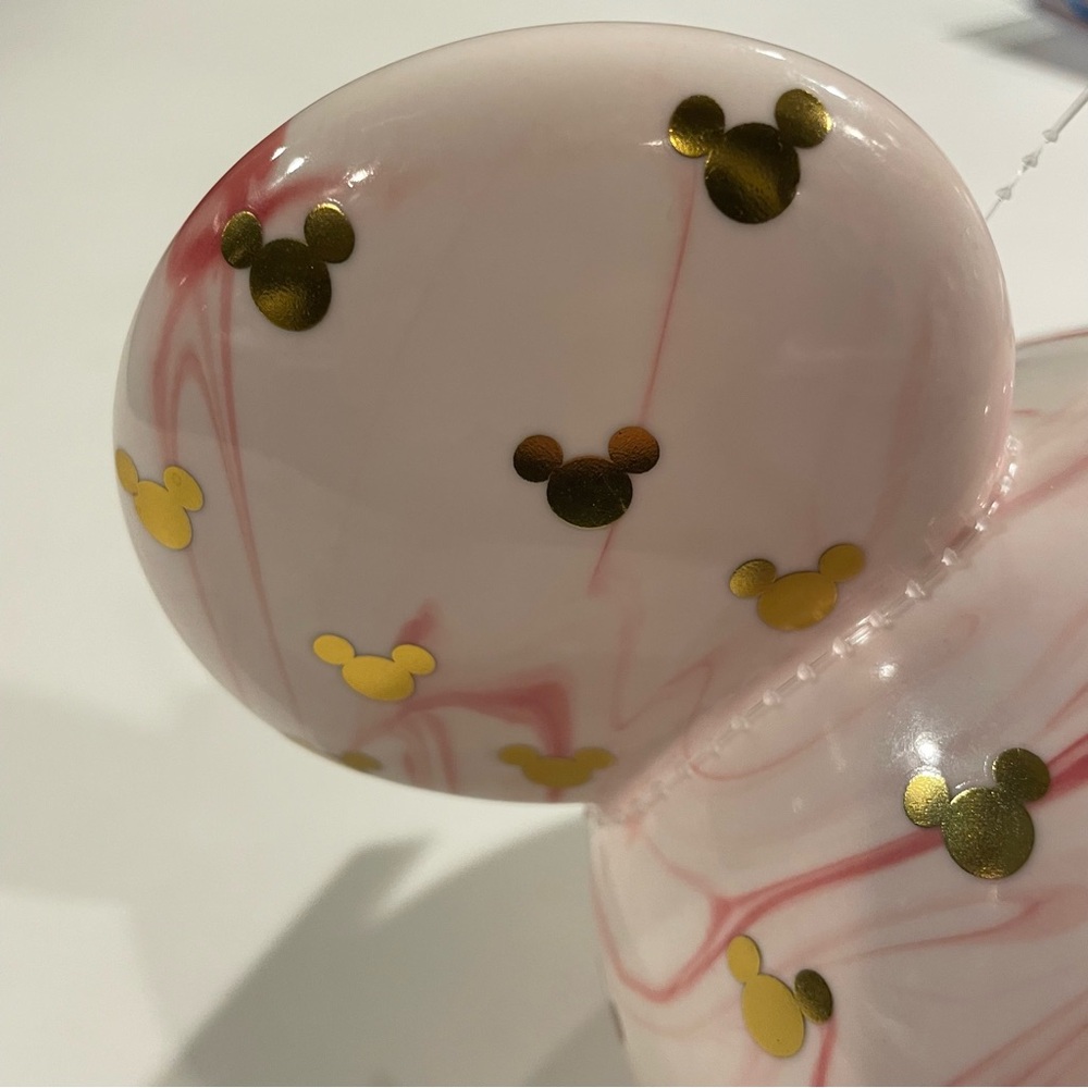 Kohl's 2025 Disney's Ceramic Mickey Mouse Head NWT Pink Swirl Marble Table Decor - Picture 5 of 10